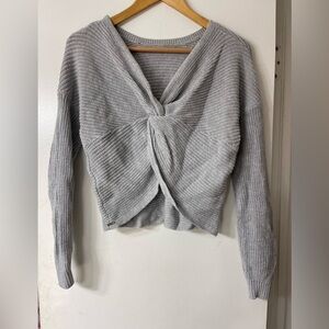 Hollister Light Gray Twist Sweater